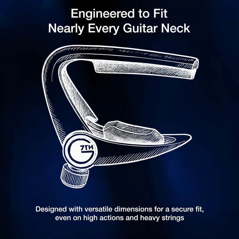 G7th Newport Guitar Capo - String Partial Silver - 53mm Lightweight & Low Profile - Easy Flip Lever with Fine-Tune Adjustment - Unlock Open Tunings, Perfect for 5 String Acoustic and Electric Guitars - Image 4